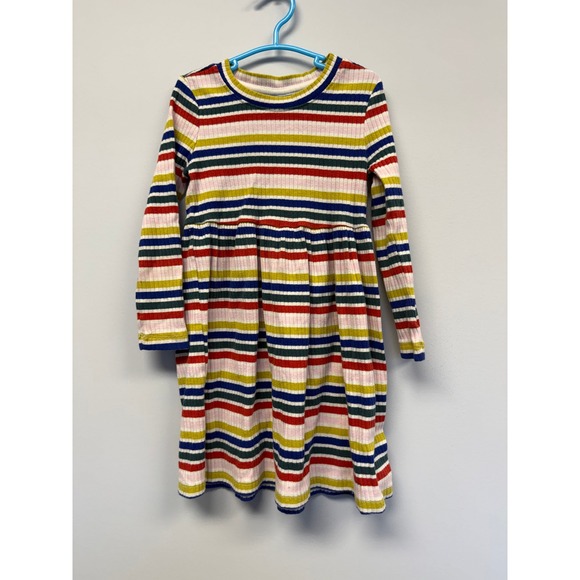 Hanna Andersson Other - Hanna Andersson Kids Girls Multi Color Striped Rib Knit Long Sleeve Dress Size 4